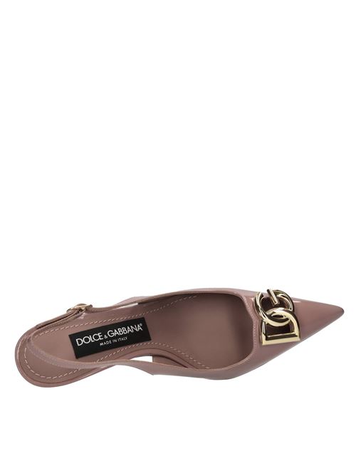 Décolleté slingback Lollo in vernice DOLCE&GABBANA | CG0710 A1037 8H415ROSA ANTICO